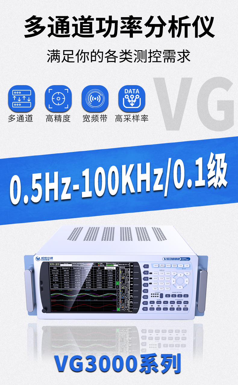 威格新品-多通道，多功能、高精度功率分析儀VG3000系列 廠家直銷 質(zhì)量保障插圖1